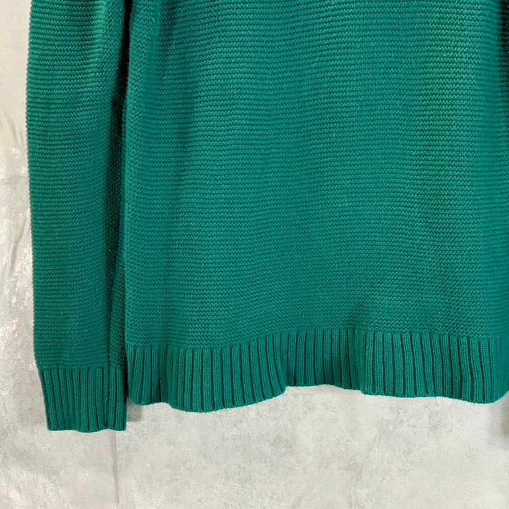 J.CREW Women's Academic Green Classic Crewneck Knit Pullover Sweater SZ M - Picture 5 of 9